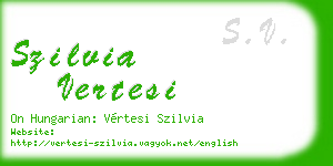 szilvia vertesi business card